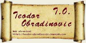 Teodor Obradinović vizit kartica